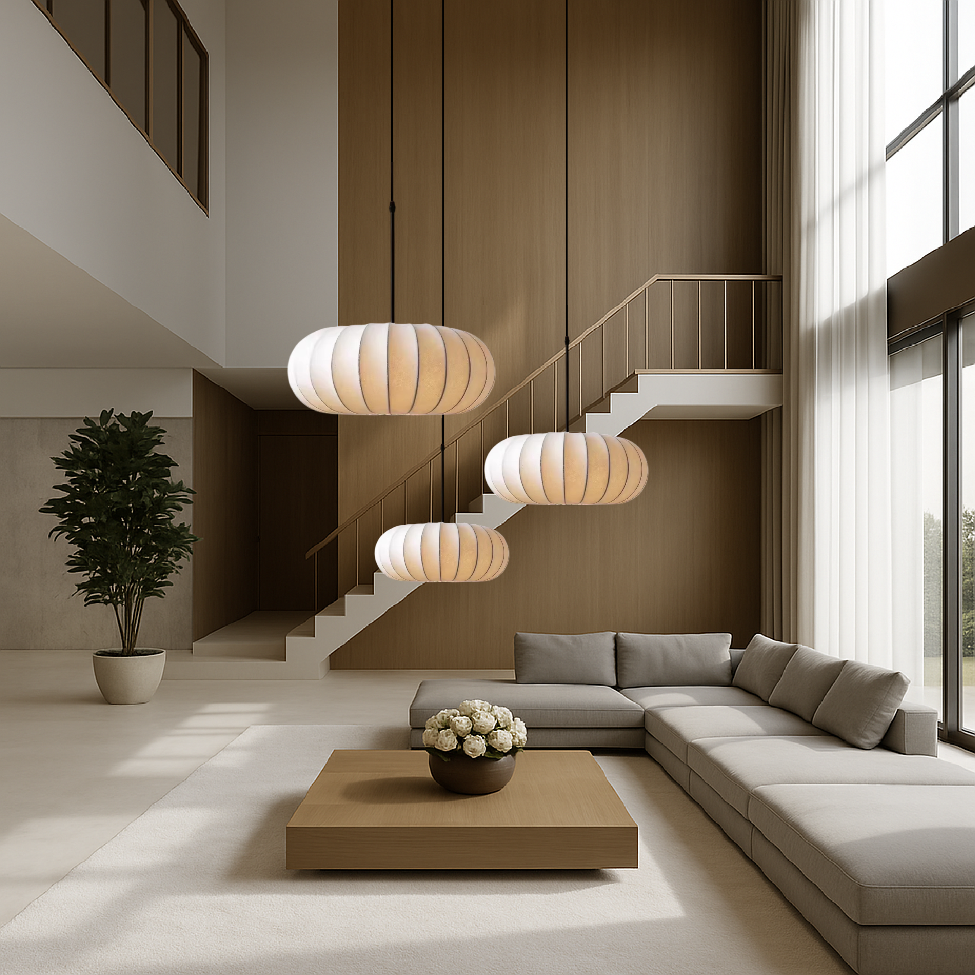 Vivid Pendant Light | Handcrafted Silk, Adjustable Height Kitchen Island Lighting 7