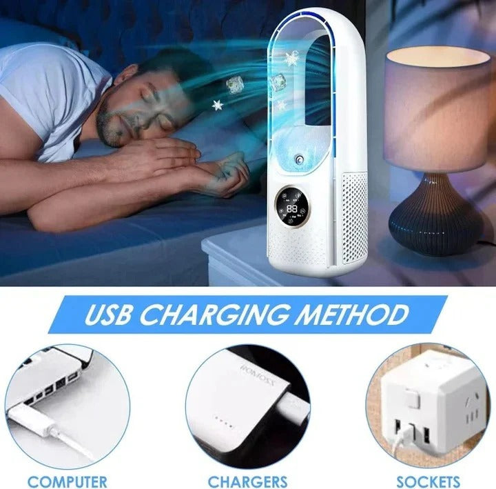 Voltyx Bladeless Personal Air Cooler – Silent & Portable-Home & Garden > Heating, Cooling & Air > Fans > Personal Fans-Laren Fete-Laren Fete