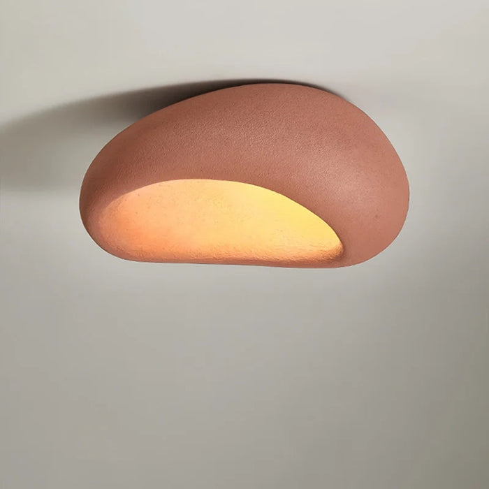 Wabina Flush Mount Ceiling Light | Organic Stone Design, LED Fixture 6