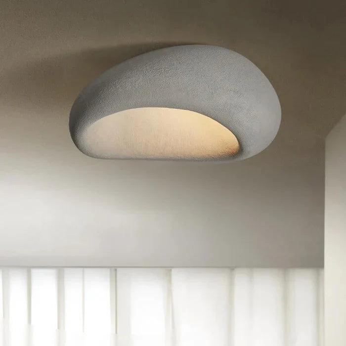 Wabina Flush Mount Ceiling Light | Organic Stone Design, LED Fixture 7