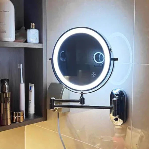 Wavely Vanity Mirror | LED Illuminated, Adjustable Magnification 7