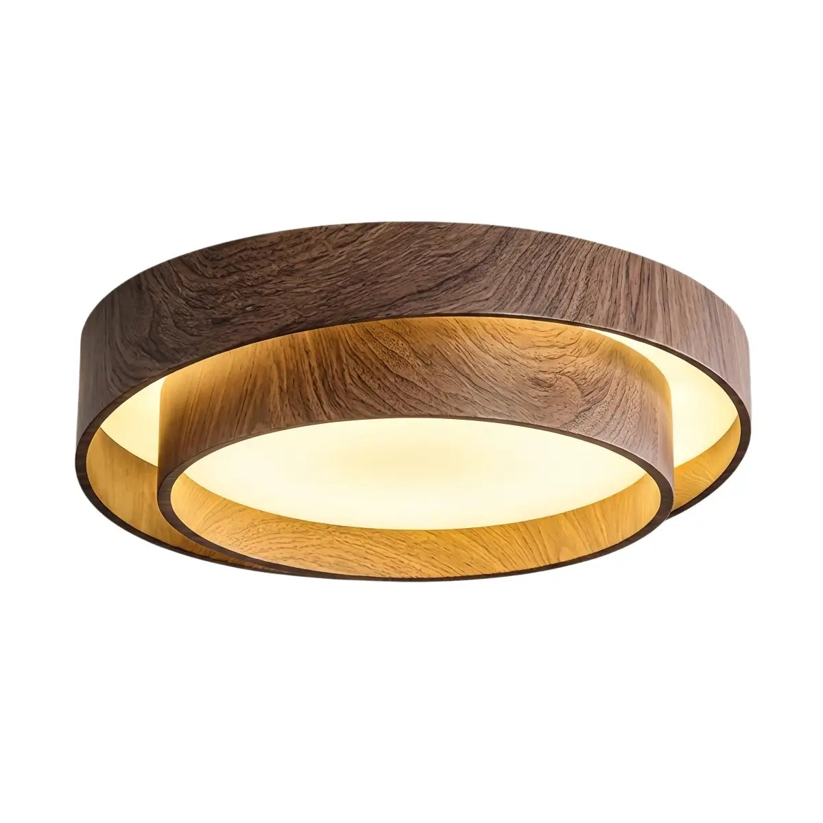 Zenno Walnut Flush Mount Ceiling Light-Home & Garden > Lighting > Ceiling Lights-Laren Fete-D40cm x H14cm (15.7″ x H 5.5″)-Warm White(3000K)-Laren Fete
