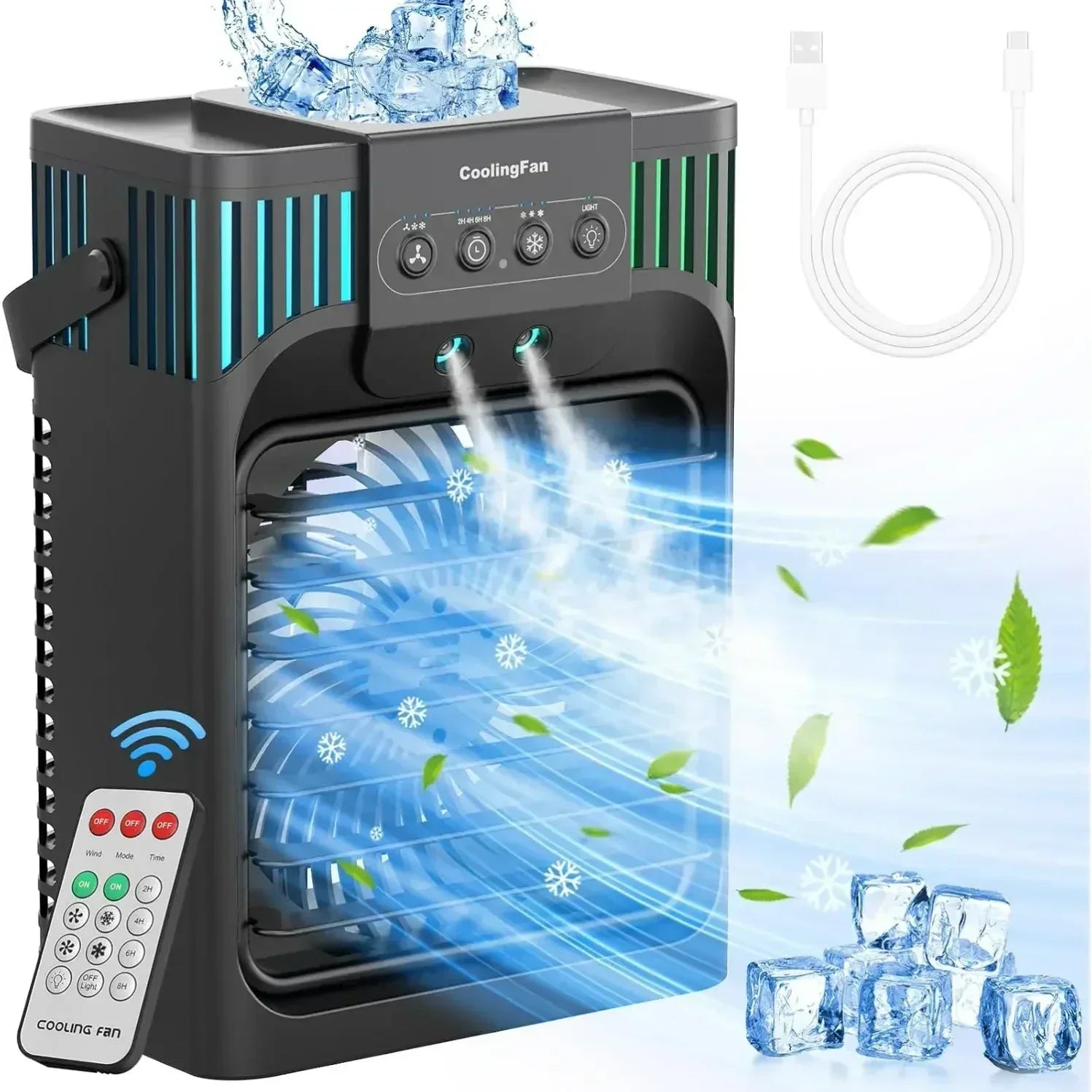 Portable Desktop Air Conditioner With Remote Control-Laren Fete-Laren Fete