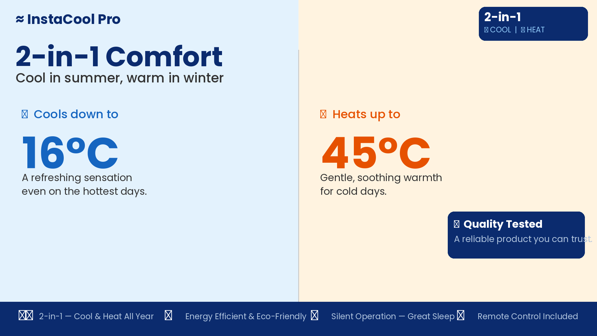 InstaCool Pro – 2-in-1 Air Conditioner & Heater - Up to 51m²| No Installation