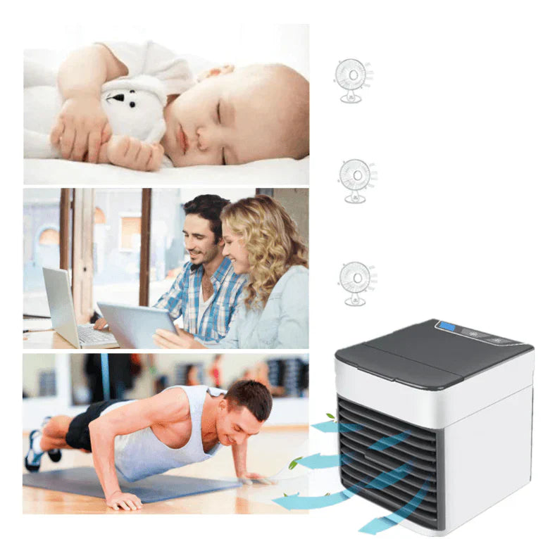 4-in-1 Personal Air Cooler with 7-Colour LED-Home & Garden > Heating, Cooling & Air > Fans > Evaporative Coolers-Laren Fete-White-Laren Fete