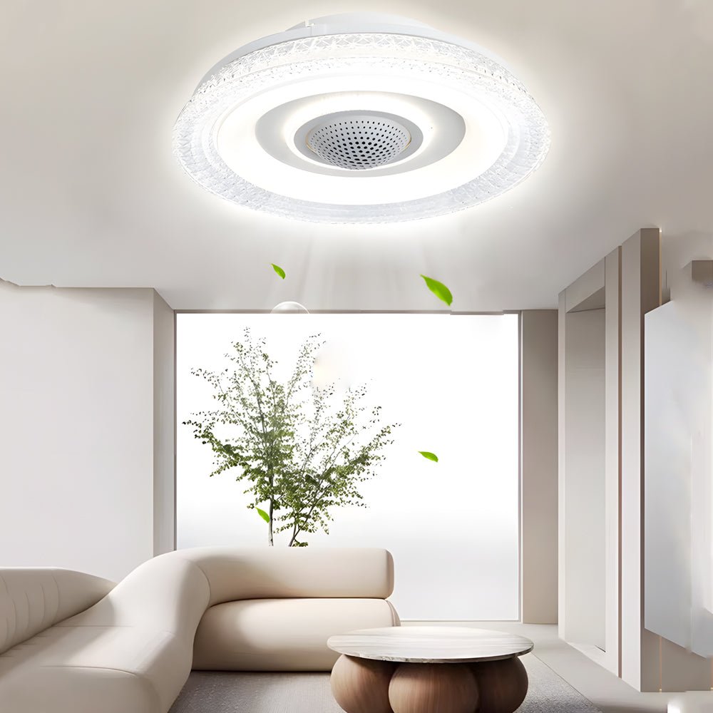 Aether Dimmable Bladeless Ceiling Fan with LED-Home & Garden > Lighting > Ceiling Fans-Laren Fete-Transparent-Laren Fete