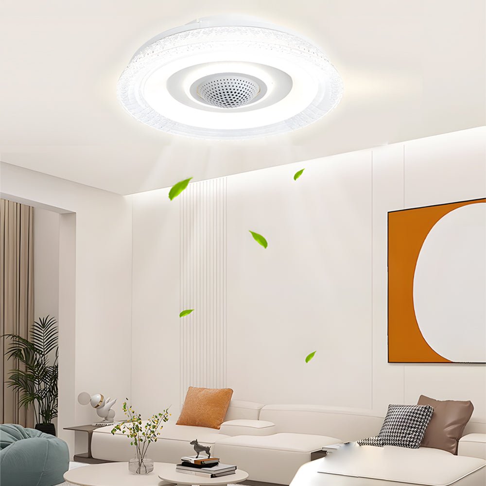 Aether Dimmable Bladeless Ceiling Fan with LED-Home & Garden > Lighting > Ceiling Fans-Laren Fete-Transparent-Laren Fete