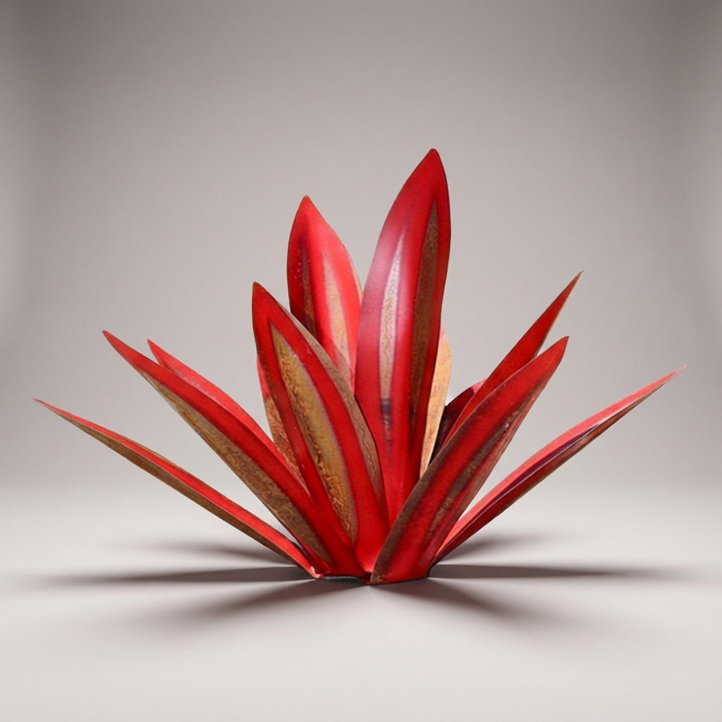 Agavelle Handcrafted Metal Agave Garden Sculpture-Home & Garden > Decor > Garden Ornaments & Sculptures-Laren Fete-Red-Small-Laren Fete