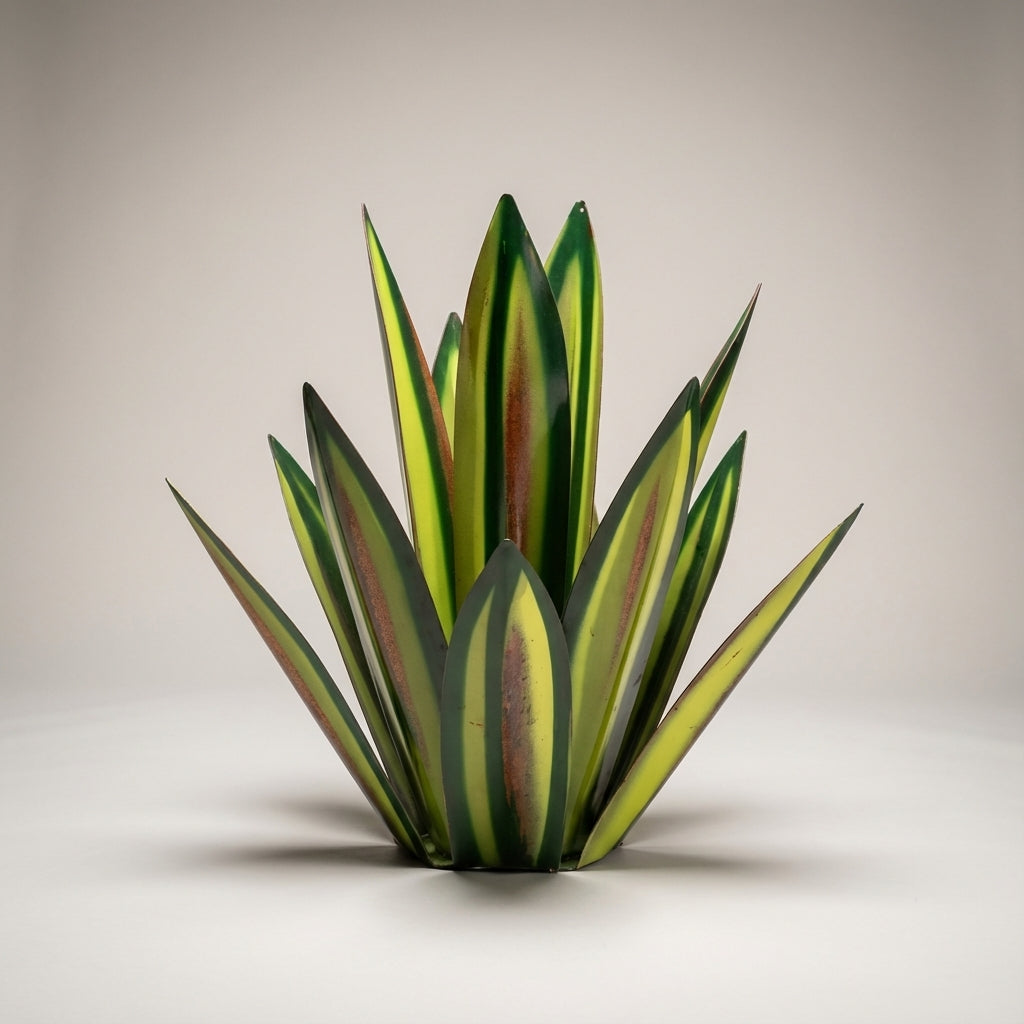 Agavelle Handcrafted Metal Agave Garden Sculpture-Home & Garden > Decor > Garden Ornaments & Sculptures-Laren Fete-Rust Blue-Small-Laren Fete