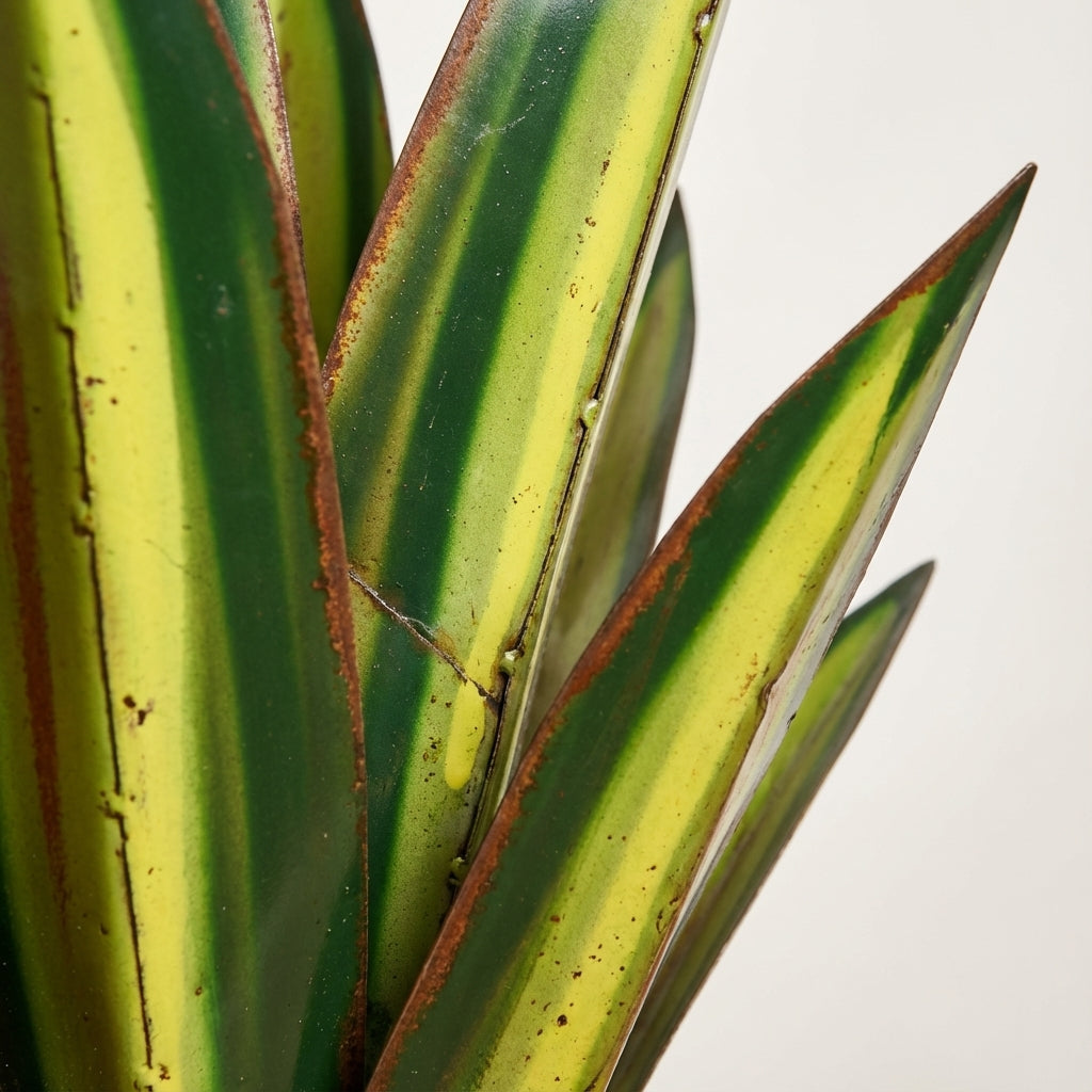 Agavelle Handcrafted Metal Agave Garden Sculpture-Home & Garden > Decor > Garden Ornaments & Sculptures-Laren Fete-Rust Blue-Small-Laren Fete