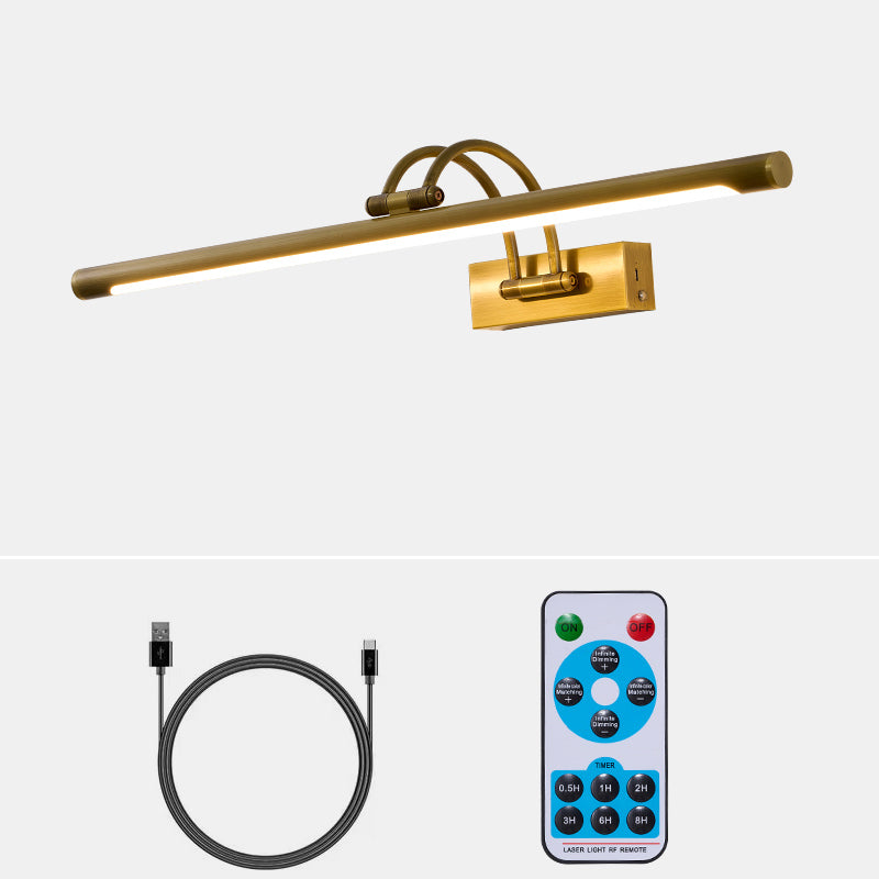 Alton Brass Picture Light-Home & Garden > Lighting > Picture Lights-Laren Fete-L 100cm x W 19cm / L 39.4″ x W 7.5″-Antique brass-Rechargeable + Remote control + Touch switch-Laren Fete