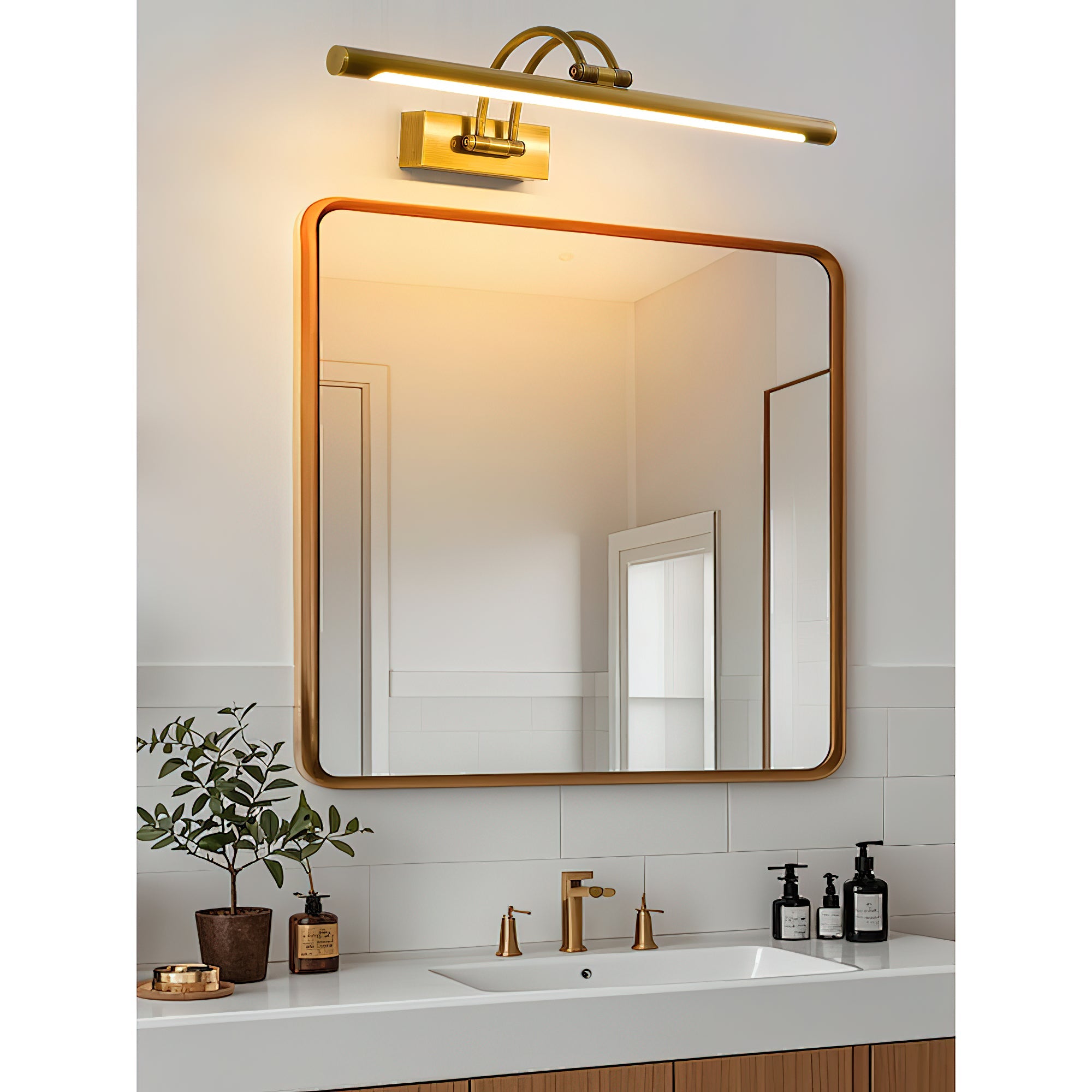 Alton Brass Picture Light-Home & Garden > Lighting > Picture Lights-Laren Fete-L 35cm x W 19cm / L 13.8″ x W 7.5″-Antique brass-Rechargeable + Remote control + Touch switch-Laren Fete