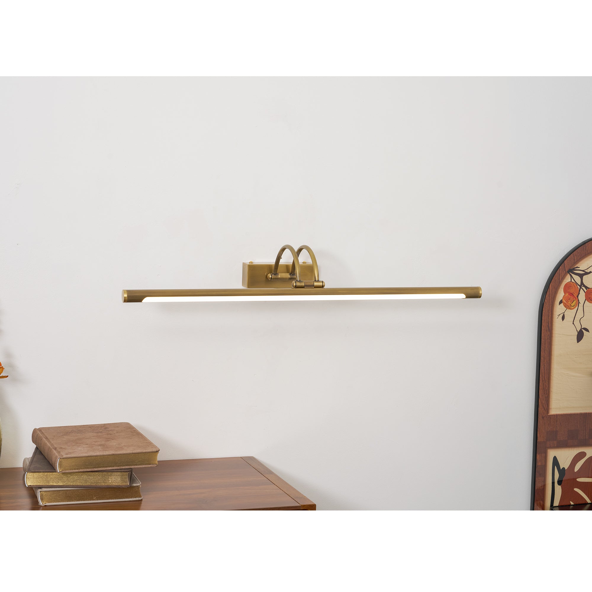 Alton Brass Picture Light-Home & Garden > Lighting > Picture Lights-Laren Fete-L 35cm x W 19cm / L 13.8″ x W 7.5″-Antique brass-Rechargeable + Remote control + Touch switch-Laren Fete