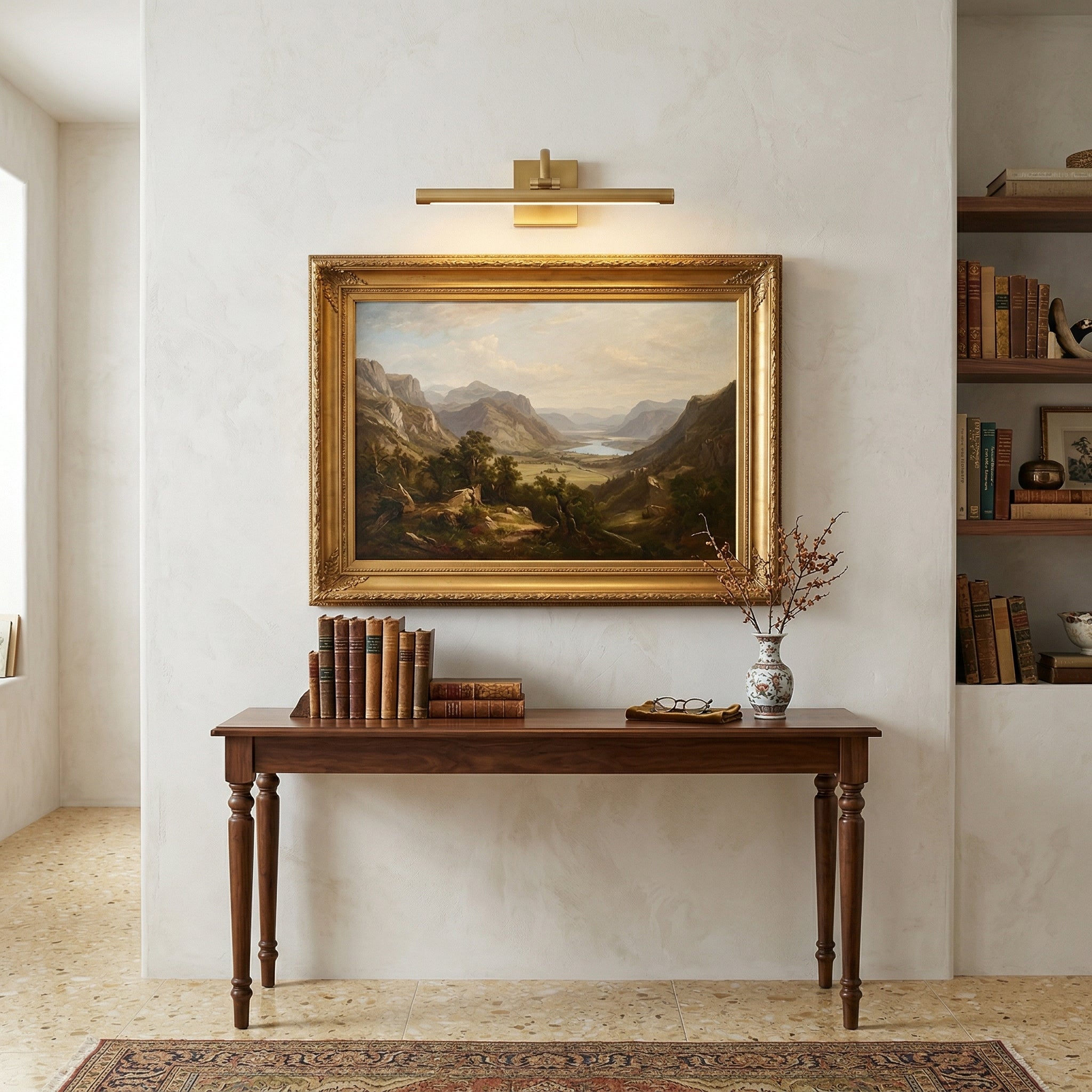 Alton Brass Picture Light-Home & Garden > Lighting > Picture Lights-Laren Fete-L 35cm x W 19cm / L 13.8″ x W 7.5″-Antique brass-Rechargeable + Remote control + Touch switch-Laren Fete