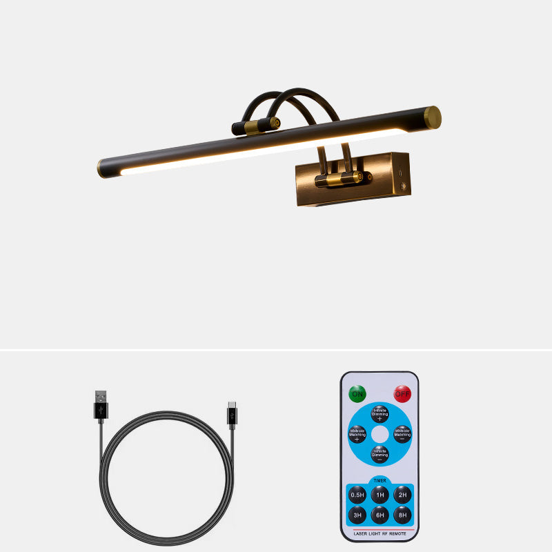 Alton Brass Picture Light-Home & Garden > Lighting > Picture Lights-Laren Fete-L 35cm x W 19cm / L 13.8″ x W 7.5″-Black-Rechargeable + Remote control + Touch switch-Laren Fete