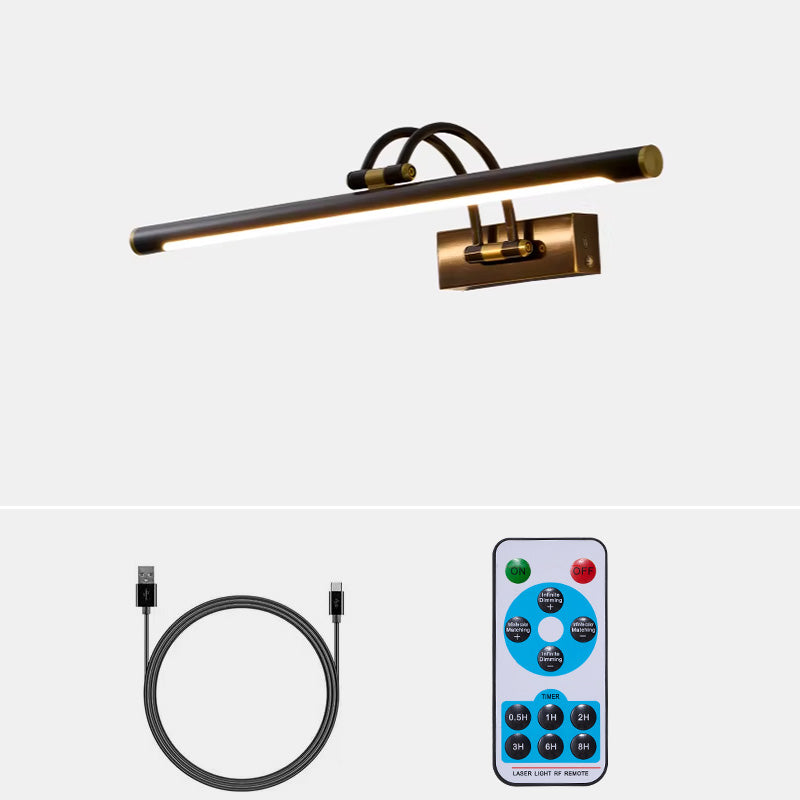 Alton Brass Picture Light-Home & Garden > Lighting > Picture Lights-Laren Fete-L 45cm x W 19cm / L 17.7″ x W 7.5″-Black-Rechargeable + Remote control + Touch switch-Laren Fete