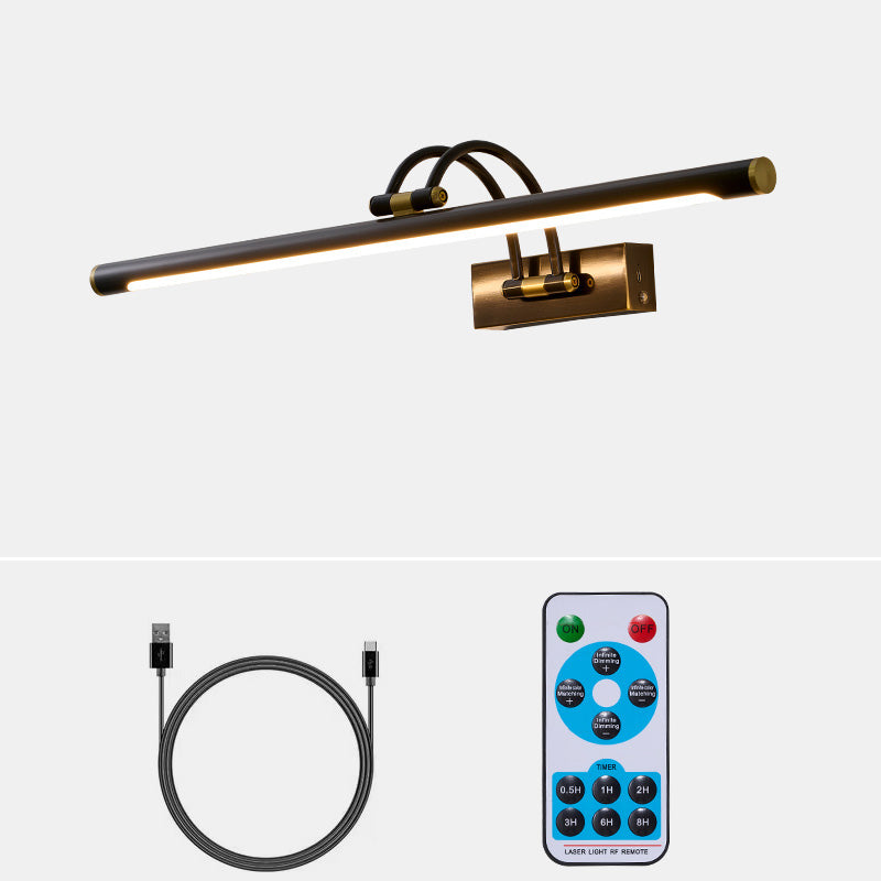 Alton Brass Picture Light-Home & Garden > Lighting > Picture Lights-Laren Fete-L 75cm x W 19cm / L 29.5″ x W 7.5″-Black-Rechargeable + Remote control + Touch switch-Laren Fete