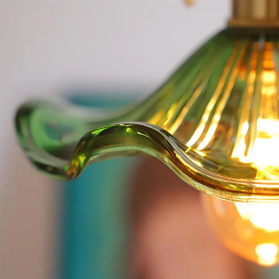 Amelia Pendant Light | Vintage Glass Floral Design, Adjustable Hanging Fixture 5