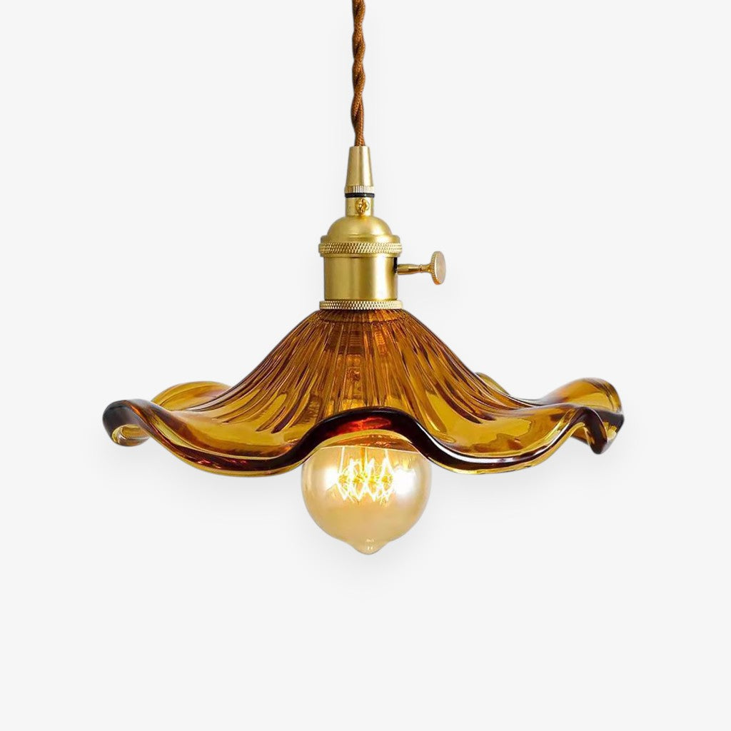 Amelia Pendant Light | Vintage Glass Floral Design, Adjustable Hanging Fixture 9