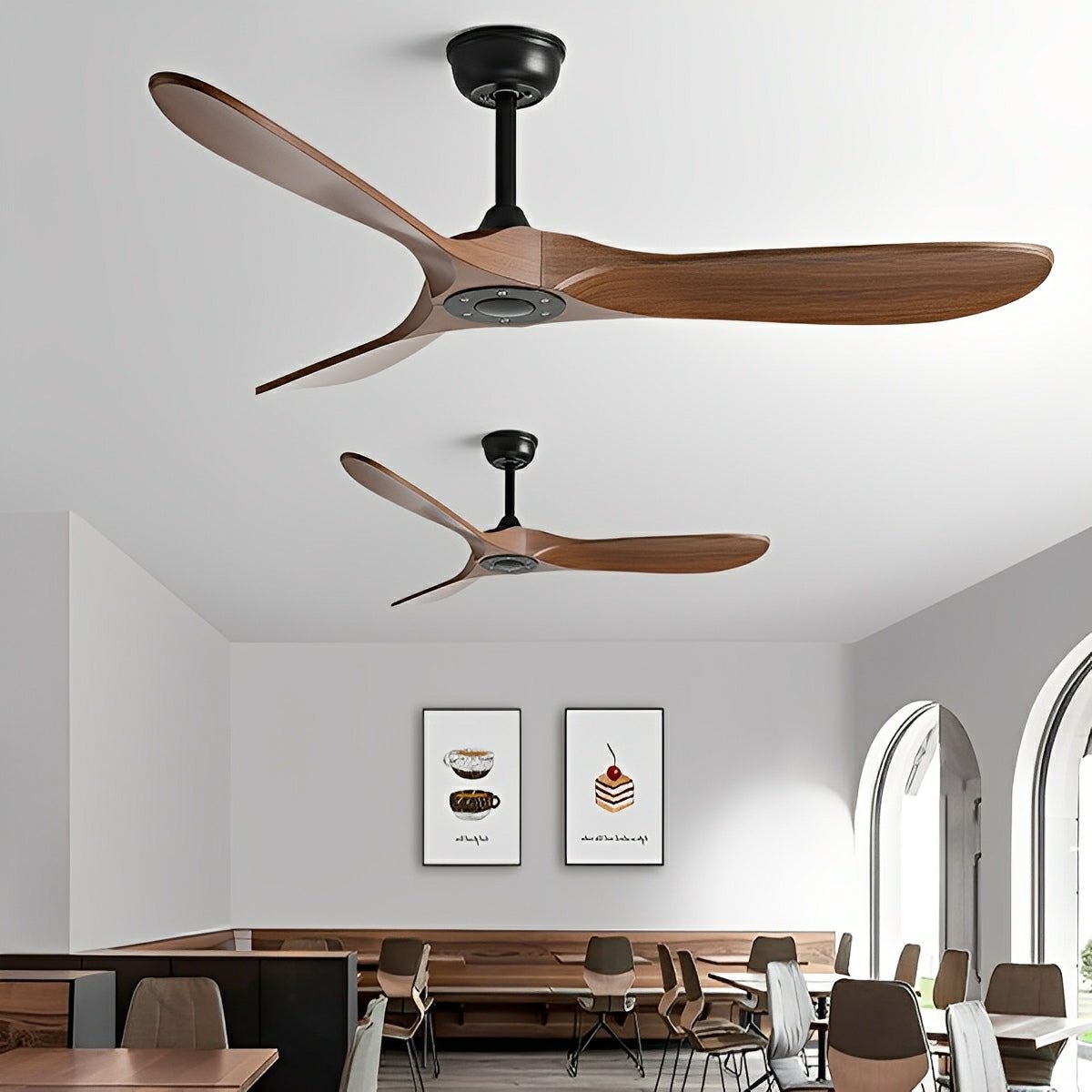Arko Sculptural DC Ceiling Fan-Lighting > Ceiling lights > Ceiling Fans-Laren Fete-Black Walnut Tone Finish-42"-Laren Fete