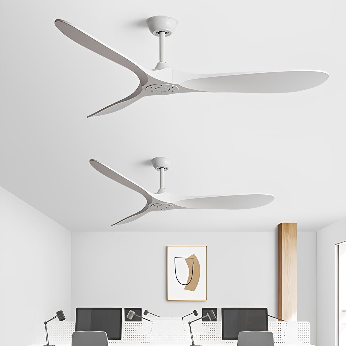 Arko Sculptural DC Ceiling Fan-Lighting > Ceiling lights > Ceiling Fans-Laren Fete-White-42"-Laren Fete