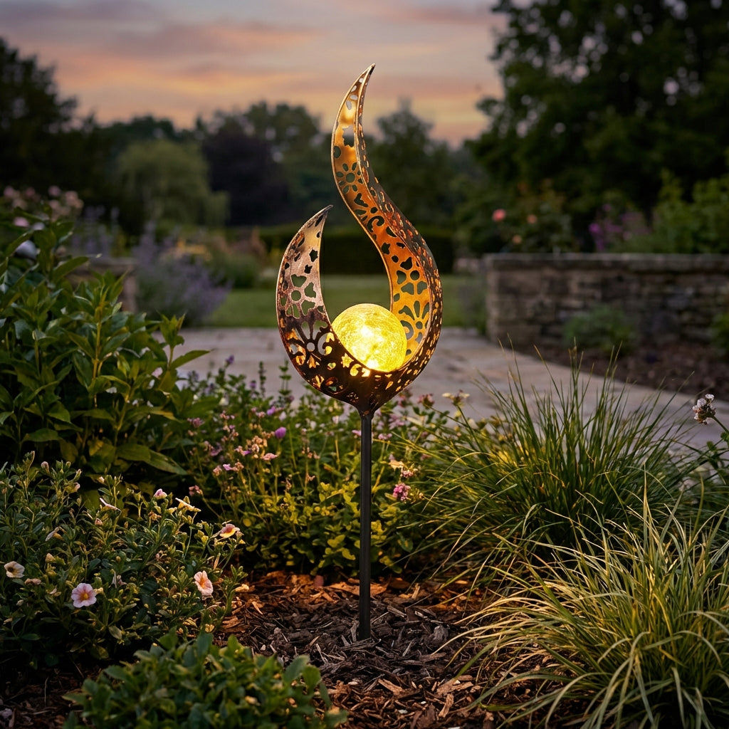 Aureaflare Solar Pattern Garden Stake Light-Home & Garden > Lighting > Outdoor Lighting > Path Lights-Laren Fete-Flame-Laren Fete