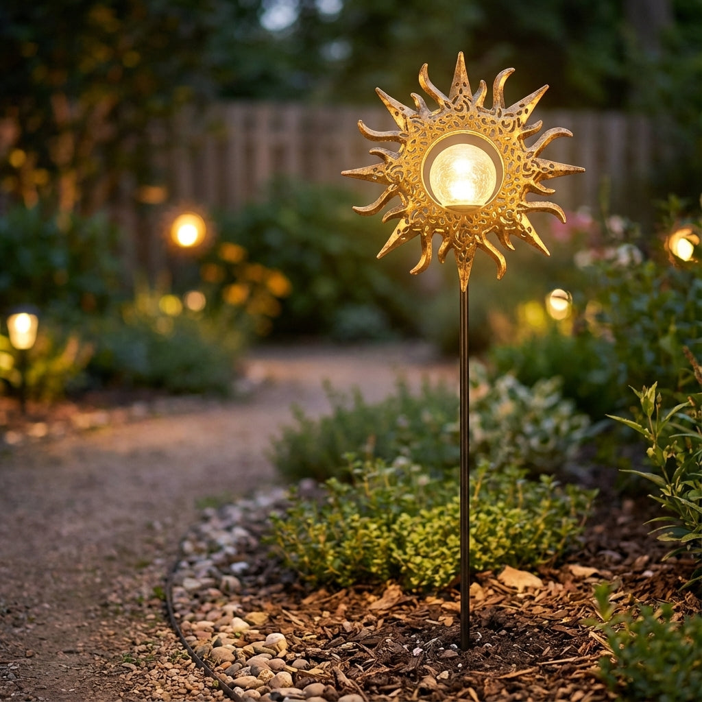 Aureaflare Solar Pattern Garden Stake Light-Home & Garden > Lighting > Outdoor Lighting > Path Lights-Laren Fete-Sun-Laren Fete