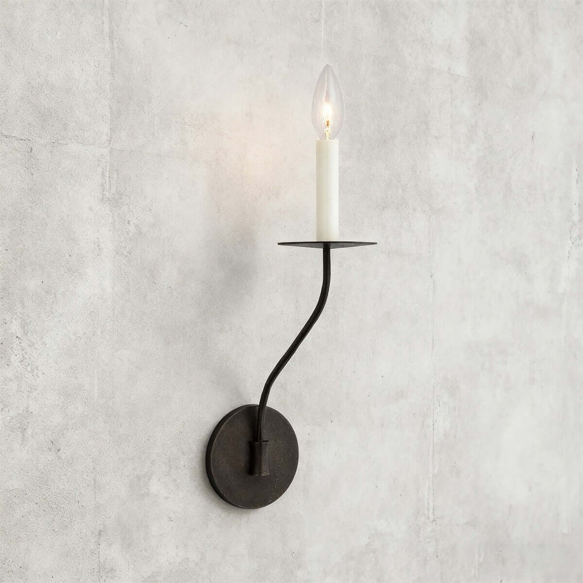 Avenli Candlestick Wall Sconce-Home & Garden > Lighting > Wall Lights & Sconces-Laren Fete-∅11.5cm × H39.5cm (∅4.5″ × H15.6″)-Black-Laren Fete