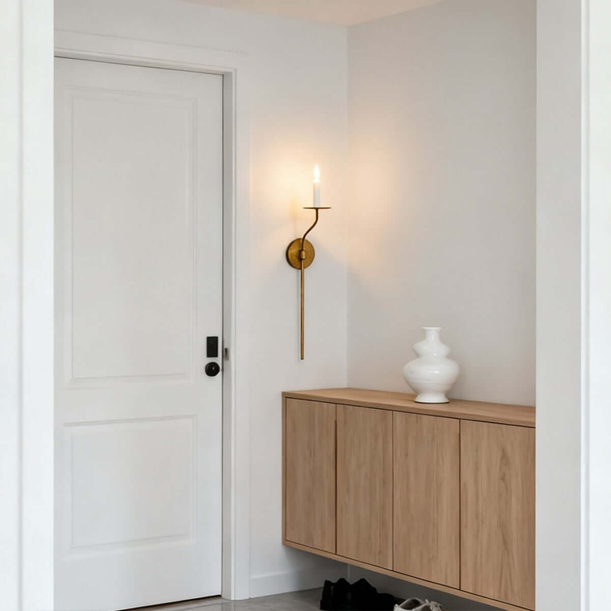 Avenli Candlestick Wall Sconce-Home & Garden > Lighting > Wall Lights & Sconces-Laren Fete-∅11.5cm × H73cm (∅4.5″ × H28.7″)-Black-Laren Fete