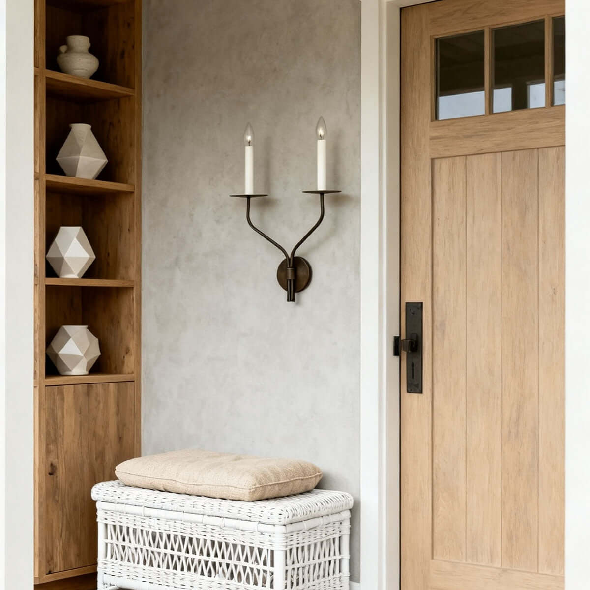 Avenli Candlestick Wall Sconce-Home & Garden > Lighting > Wall Lights & Sconces-Laren Fete-∅11.5cm × H73cm (∅4.5″ × H28.7″)-Black-Laren Fete