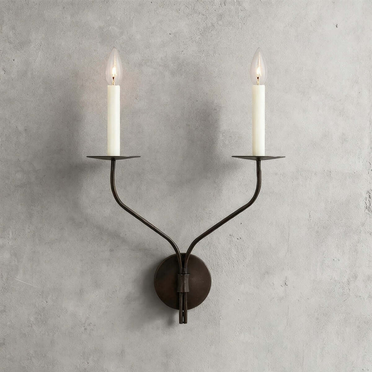 Avenli Candlestick Wall Sconce-Home & Garden > Lighting > Wall Lights & Sconces-Laren Fete-∅37cm × H47cm (∅14.6″ × H18.5″)-Black-Laren Fete