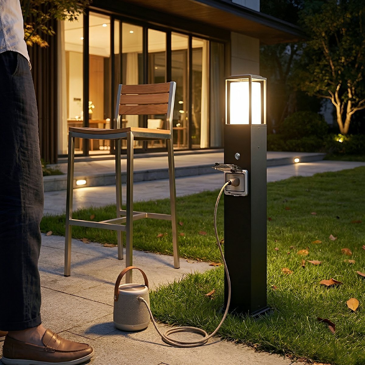 Axon Outdoor Pathway Light with Built-In Socket-Home & Garden > Lighting > Outdoor Lighting > Path Lights-Laren Fete-2-Pack-Laren Fete