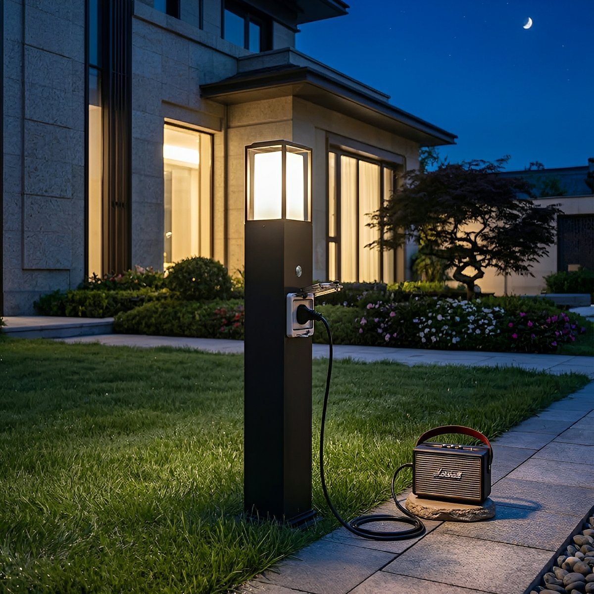 Axon Outdoor Pathway Light with Built-In Socket-Home & Garden > Lighting > Outdoor Lighting > Path Lights-Laren Fete-4-Pack-Laren Fete