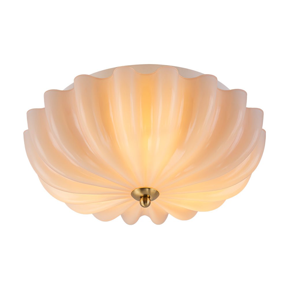 Bloom Pleated Glass Flush Mount-Home & Garden > Lighting > Ceiling Lights-Laren Fete-Pink-Laren Fete
