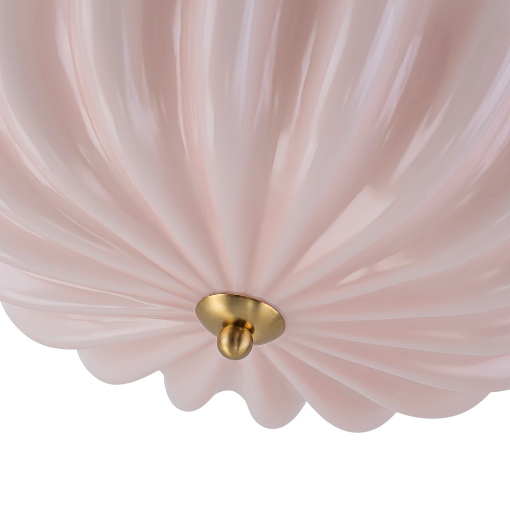 Bloom Pleated Glass Flush Mount-Home & Garden > Lighting > Ceiling Lights-Laren Fete-Pink-Laren Fete