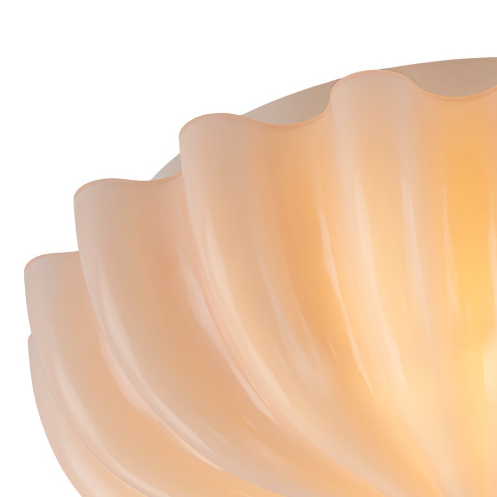 Bloom Pleated Glass Flush Mount-Home & Garden > Lighting > Ceiling Lights-Laren Fete-Pink-Laren Fete