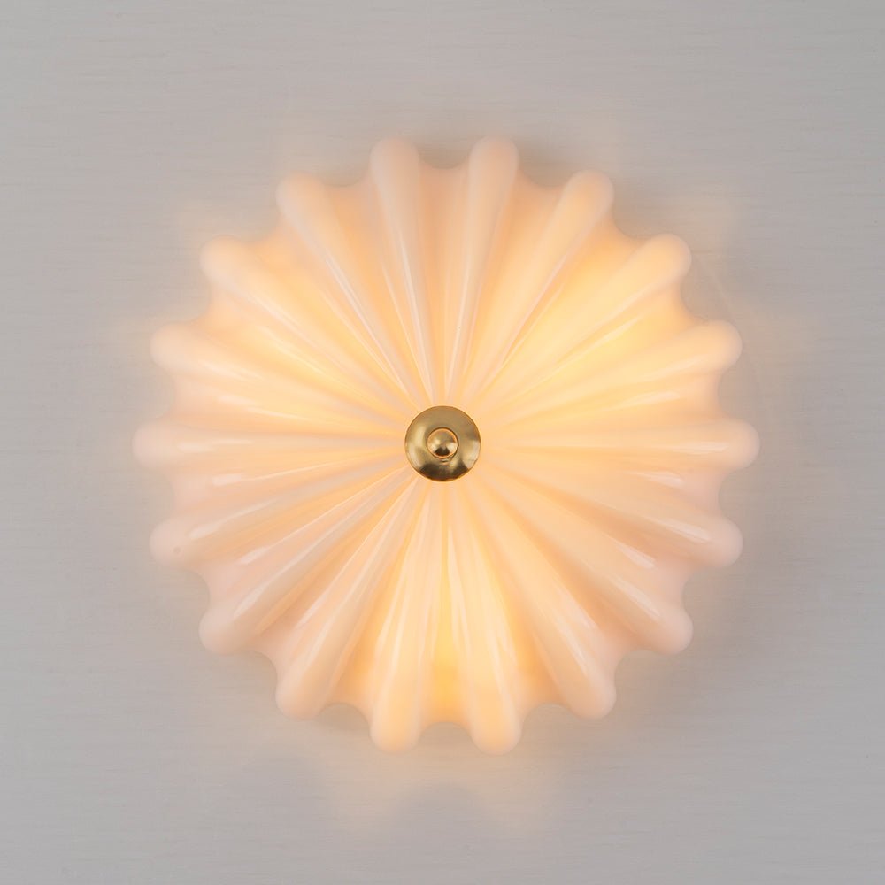 Bloom Pleated Glass Flush Mount-Home & Garden > Lighting > Ceiling Lights-Laren Fete-Pink-Laren Fete