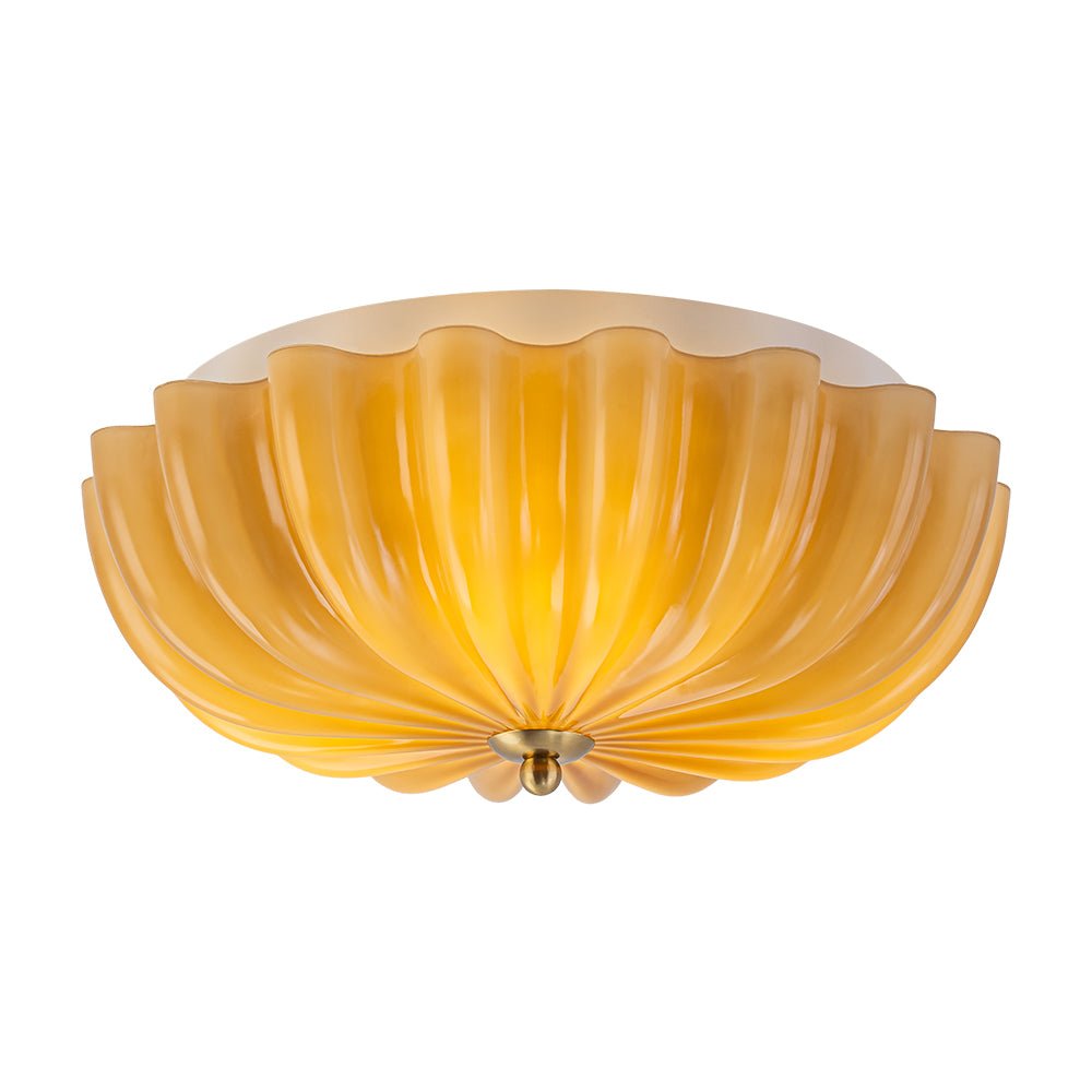 Bloom Pleated Glass Flush Mount-Home & Garden > Lighting > Ceiling Lights-Laren Fete-Pink-Laren Fete