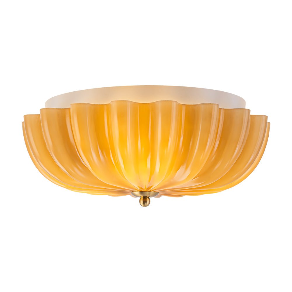 Bloom Pleated Glass Flush Mount-Home & Garden > Lighting > Ceiling Lights-Laren Fete-Pink-Laren Fete