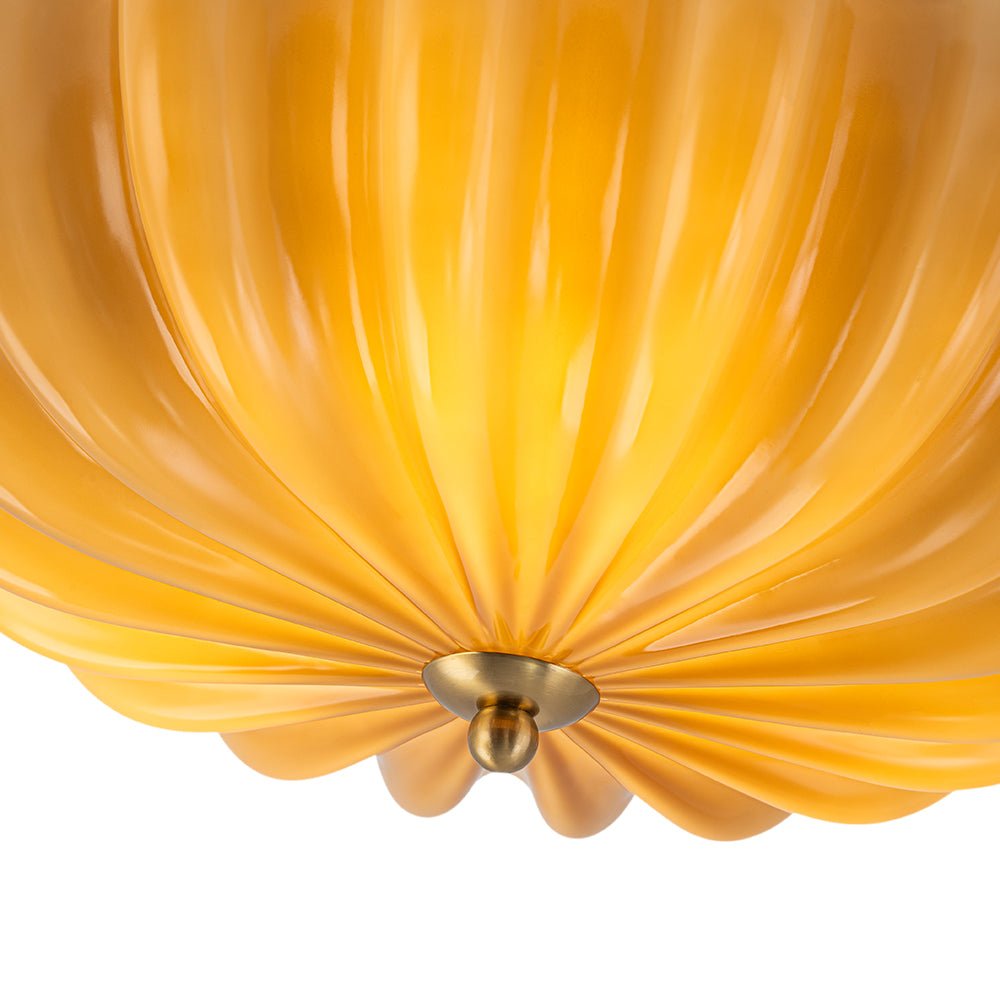 Bloom Pleated Glass Flush Mount-Home & Garden > Lighting > Ceiling Lights-Laren Fete-Pink-Laren Fete
