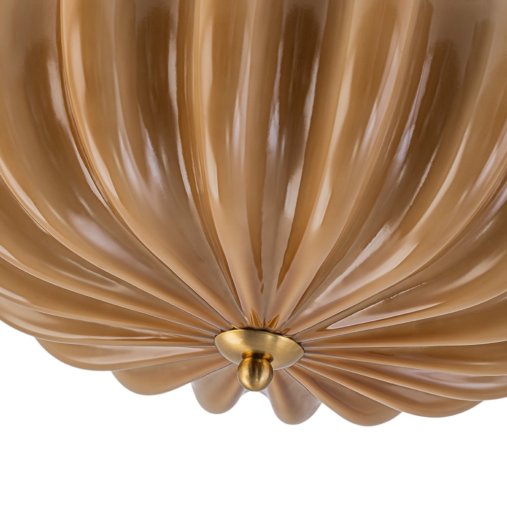 Bloom Pleated Glass Flush Mount-Home & Garden > Lighting > Ceiling Lights-Laren Fete-Pink-Laren Fete