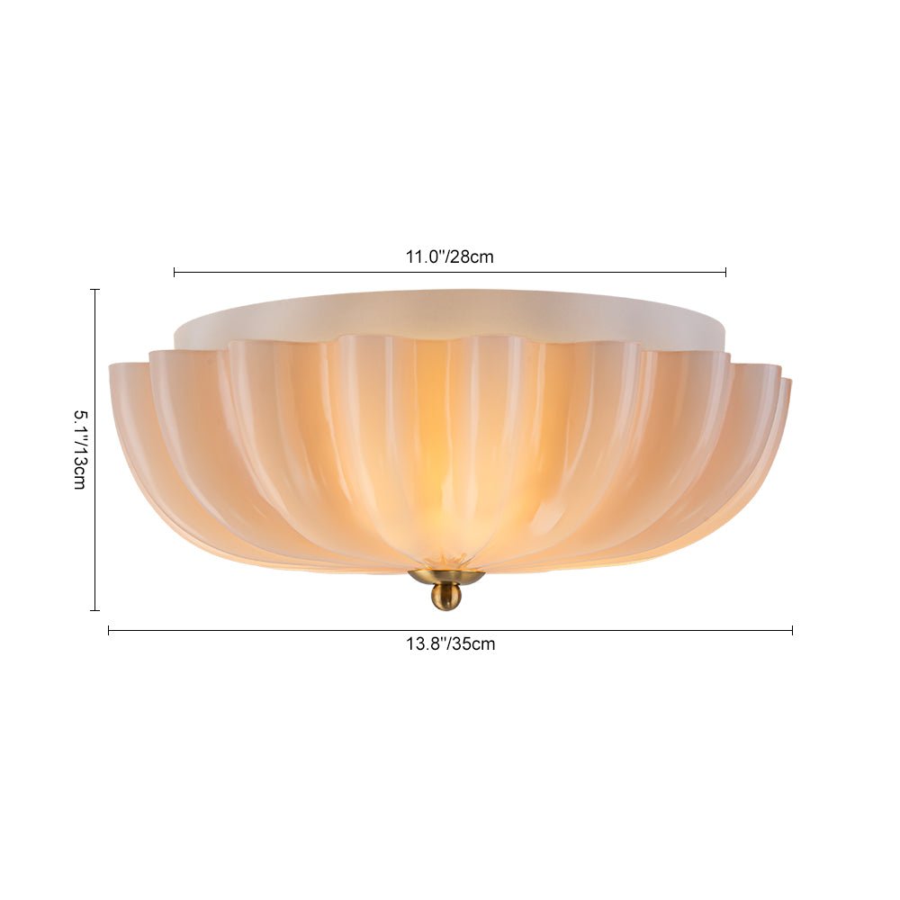 Bloom Pleated Glass Flush Mount-Home & Garden > Lighting > Ceiling Lights-Laren Fete-Pink-Laren Fete