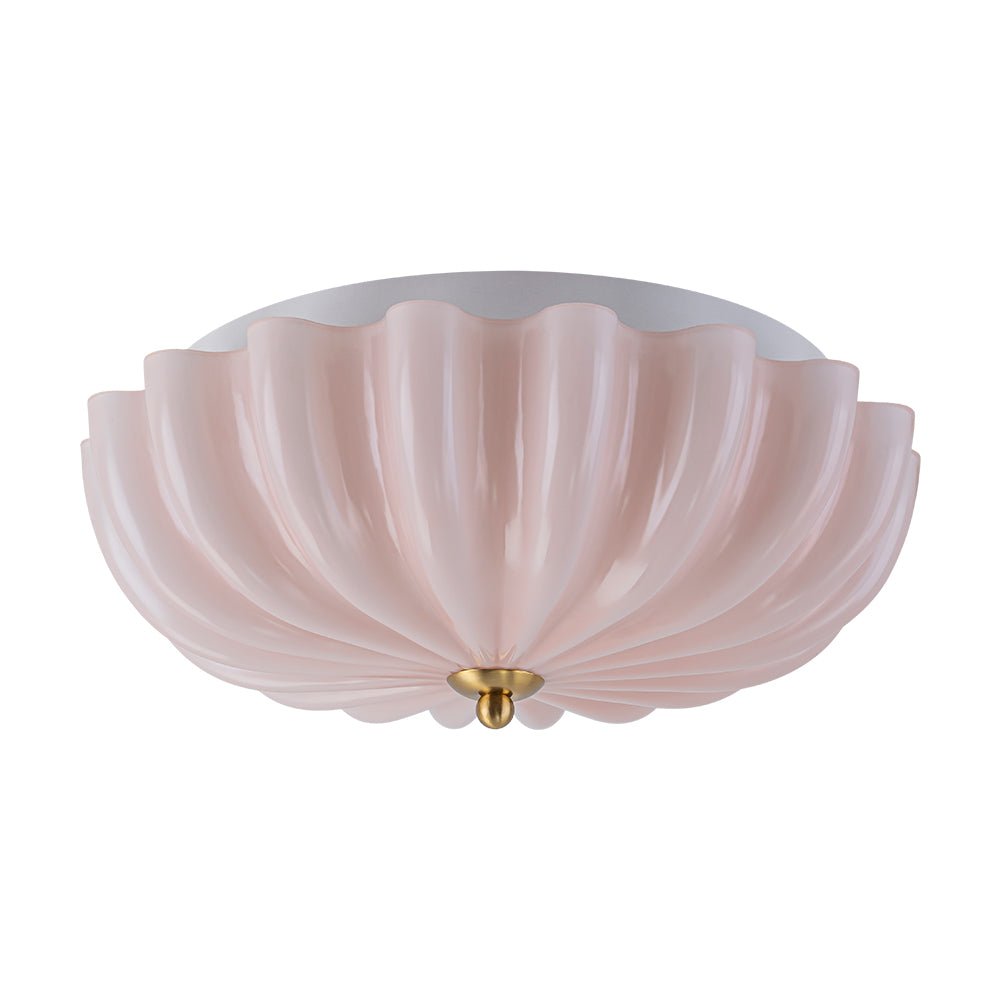 Bloom Pleated Glass Flush Mount-Home & Garden > Lighting > Ceiling Lights-Laren Fete-Pink-Laren Fete