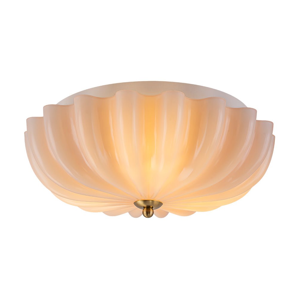 Bloom Pleated Glass Flush Mount-Home & Garden > Lighting > Ceiling Lights-Laren Fete-Pink-Laren Fete