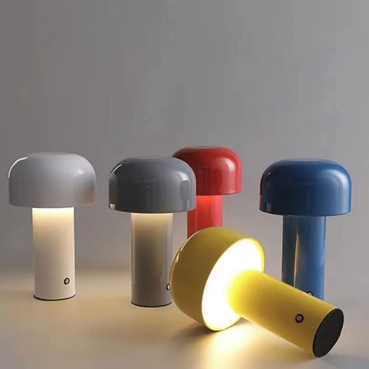 Bolla Cordless Mushroom Table Lamp-Home & Garden > Lighting > Table Lamps-Laren Fete-White-Laren Fete