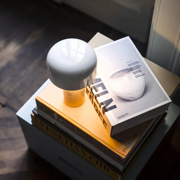 Bolla Cordless Mushroom Table Lamp-Home & Garden > Lighting > Table Lamps-Laren Fete-White-Laren Fete