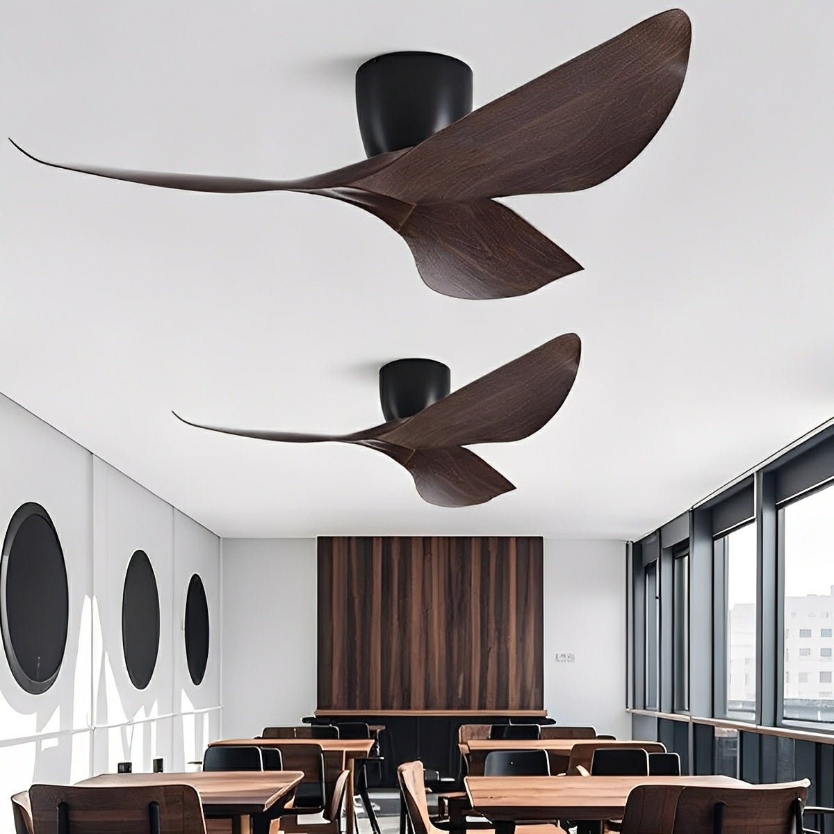 Breza DC Ceiling Fan | 6-Speed Reversible-Home & Garden > Lighting > Ceiling Fans-Laren Fete-Black Walnut-38"-Wall Switch-Laren Fete