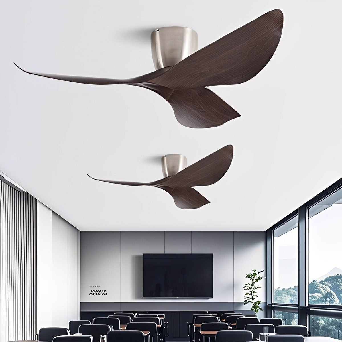 Breza DC Ceiling Fan | 6-Speed Reversible-Home & Garden > Lighting > Ceiling Fans-Laren Fete-Silver Walnut-38"-Wall Switch-Laren Fete