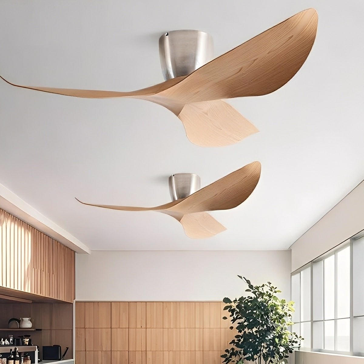 Breza DC Ceiling Fan | 6-Speed Reversible-Home & Garden > Lighting > Ceiling Fans-Laren Fete-Silver Wood-38"-Wall Switch-Laren Fete