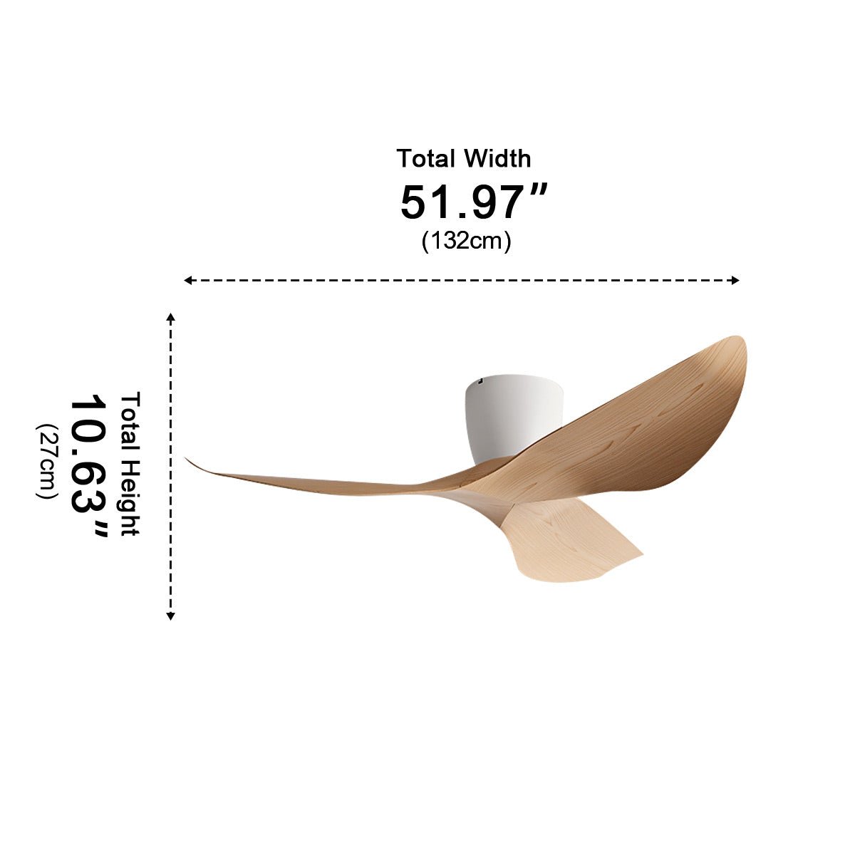 Breza DC Ceiling Fan | 6-Speed Reversible-Home & Garden > Lighting > Ceiling Fans-Laren Fete-White-38"-Wall Switch-Laren Fete